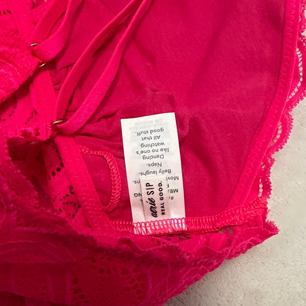 Aerie Hot Pink Lace Bralette - Picture 3 of 3